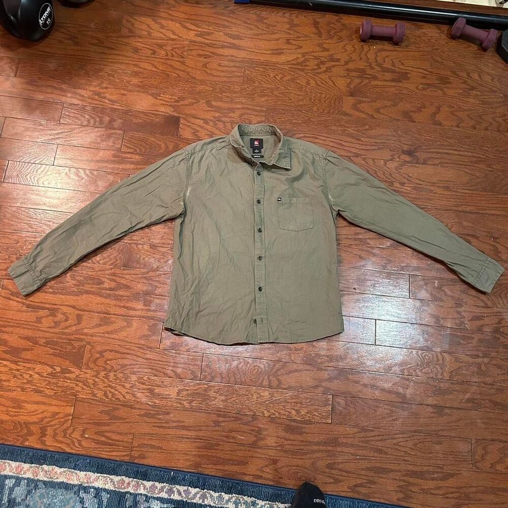 Quiksilver Men's Green and Khaki Shirt